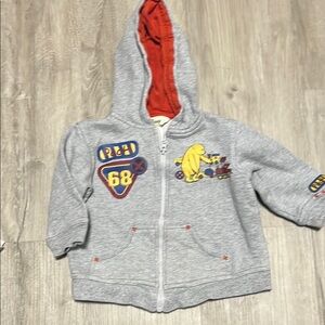 Kids Gray Hoodie with Red Lining